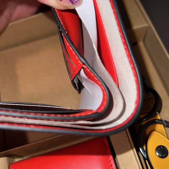 New COACH 3IN1 WLLT BOX SIG CL QB/KHAKI/MIAMI RED MULTI wallet gift box new box - Picture 5 of 9